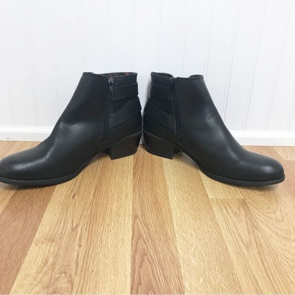 BOC Lydia Black Western Ankle Boot Bootie Chunky Heel Buckle Women's Size 12 New - Picture 5 of 14